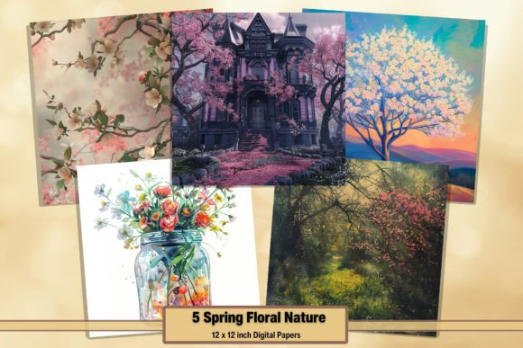 Download Spring Floral Nature Digital Papers 86 - Spring Collection