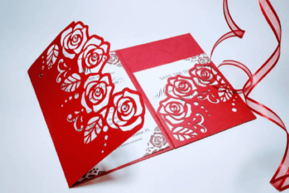 Download Wedding Roses Tri Fold Pocket Card - Rose Collection